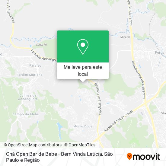 Chá Open Bar de Bebe - Bem Vinda Leticia mapa