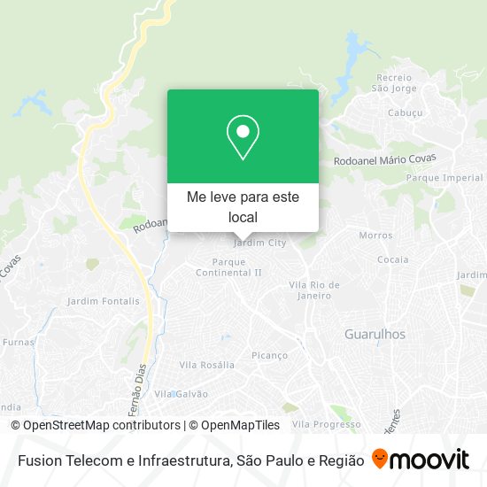 Fusion Telecom e Infraestrutura mapa