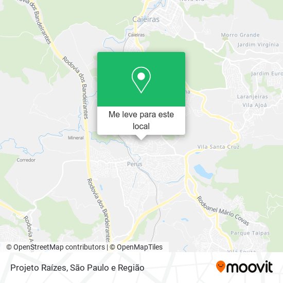 Projeto Raízes mapa