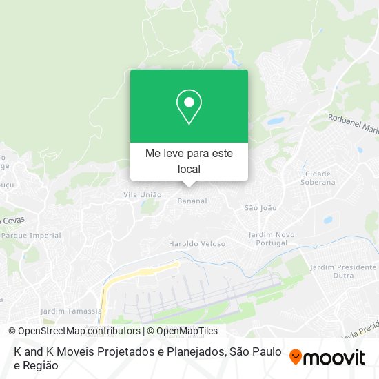 K and K Moveis Projetados e Planejados mapa