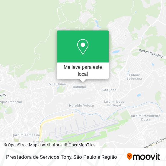 Prestadora de Servicos Tony mapa