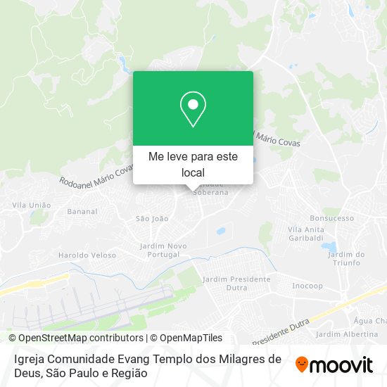 Igreja Comunidade Evang Templo dos Milagres de Deus mapa