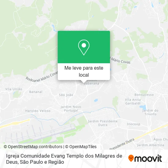 Igreja Comunidade Evang Templo dos Milagres de Deus mapa