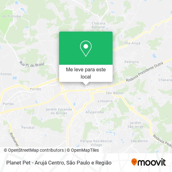 Planet Pet - Arujá Centro mapa