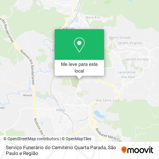 Serviço Funerário do Cemitério Quarta Parada mapa