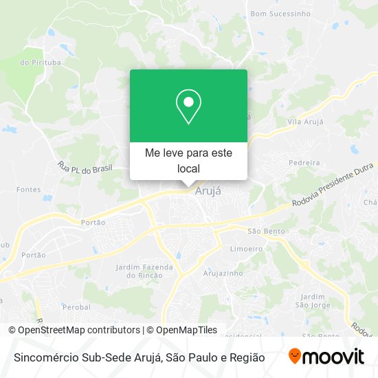 Sincomércio Sub-Sede Arujá mapa