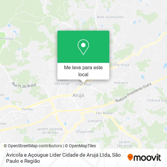 Avícola e Açougue Líder Cidade de Arujá Ltda mapa