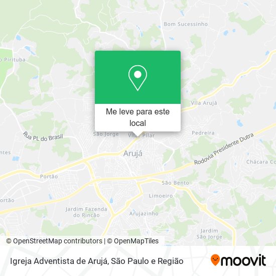 Igreja Adventista de Arujá mapa