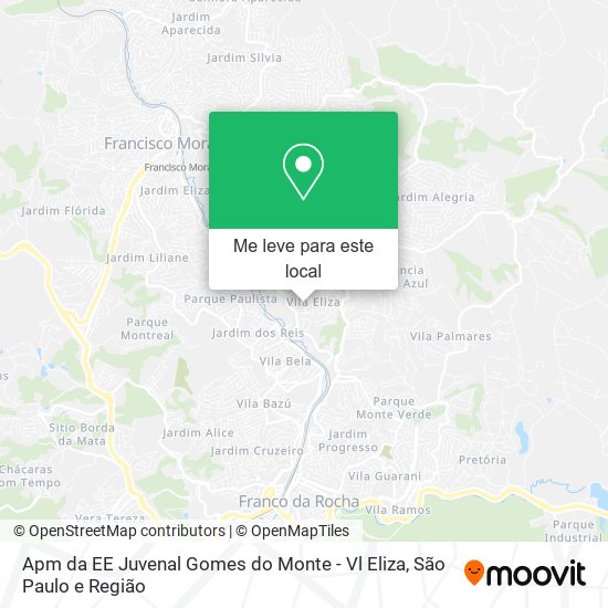 Apm da EE Juvenal Gomes do Monte - Vl Eliza mapa