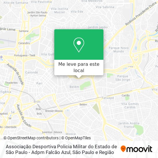 Associação Desportiva Policia Militar do Estado de São Paulo - Adpm Falcão Azul mapa