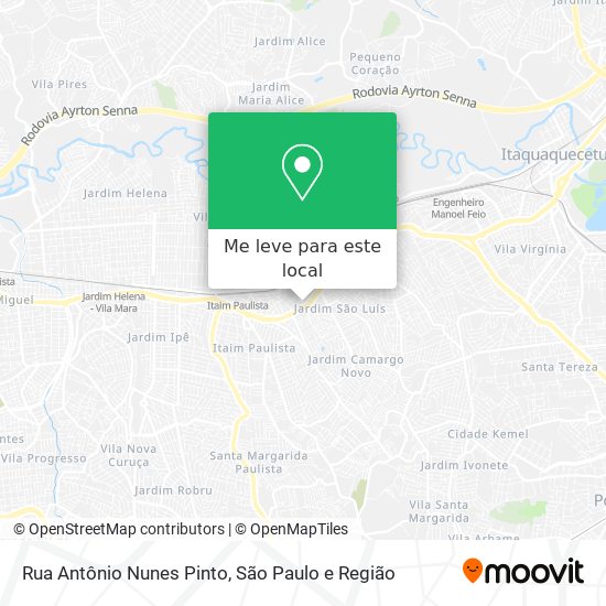 Rua Antônio Nunes Pinto mapa