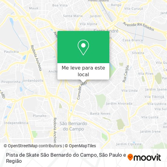 Pista de Skate São Bernardo do Campo mapa