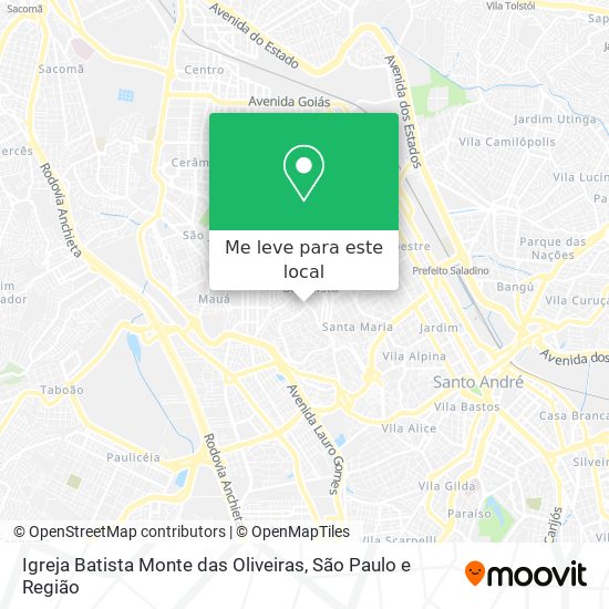Igreja Batista Monte das Oliveiras mapa