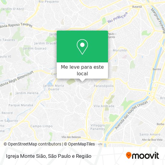 Igreja Monte Sião mapa