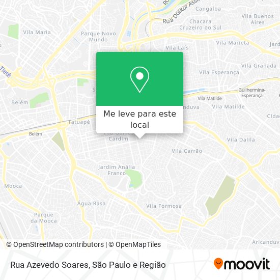 Rua Azevedo Soares mapa