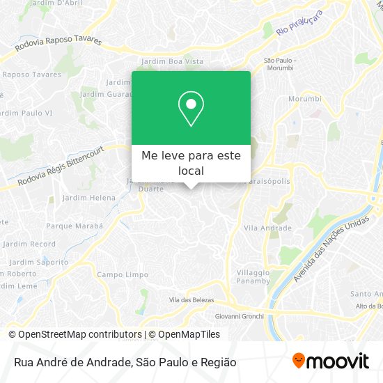 Rua André de Andrade mapa