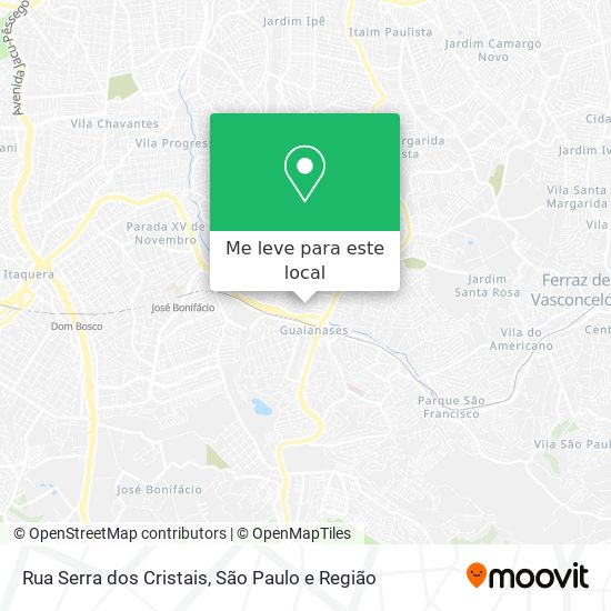 Rua Serra dos Cristais mapa