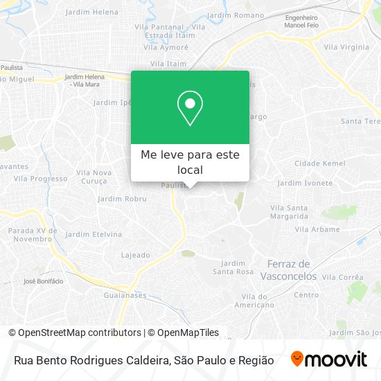 Rua Bento Rodrigues Caldeira mapa