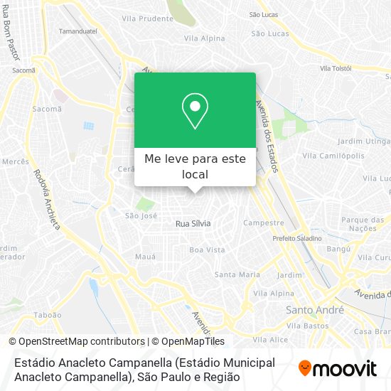 Estádio Anacleto Campanella mapa