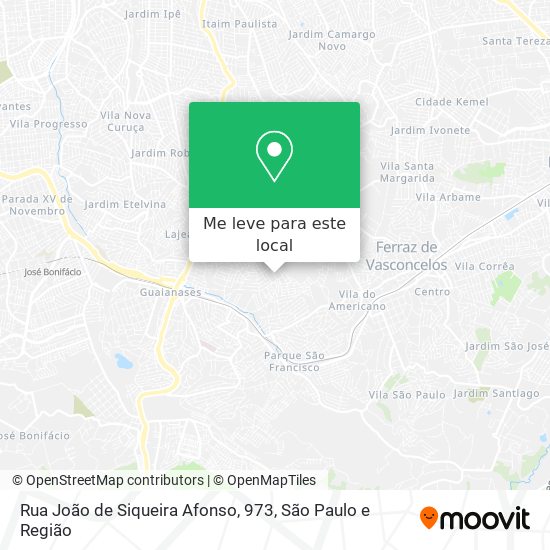 Rua João de Siqueira Afonso, 973 mapa