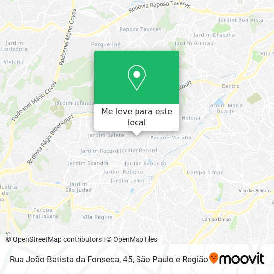 Rua João Batista da Fonseca, 45 mapa