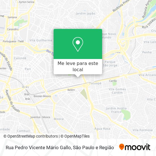 Rua Pedro Vicente Mário Gallo mapa