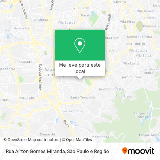 Rua Aírton Gomes Miranda mapa