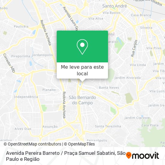 Avenida Pereira Barreto / Praça Samuel Sabatini mapa