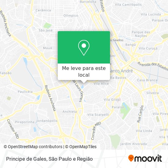 Principe de Gales mapa