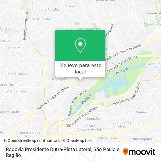 Rodovia Presidente Dutra-Pista Lateral mapa
