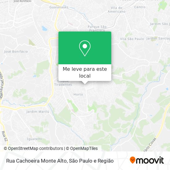 Rua Cachoeira Monte Alto mapa