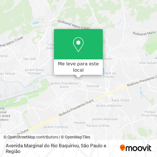 Avenida Marginal do Rio Baquirivu mapa