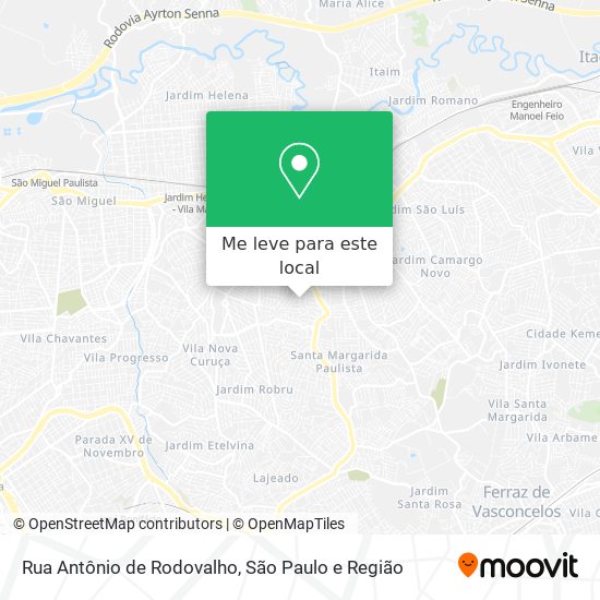 Rua Antônio de Rodovalho mapa