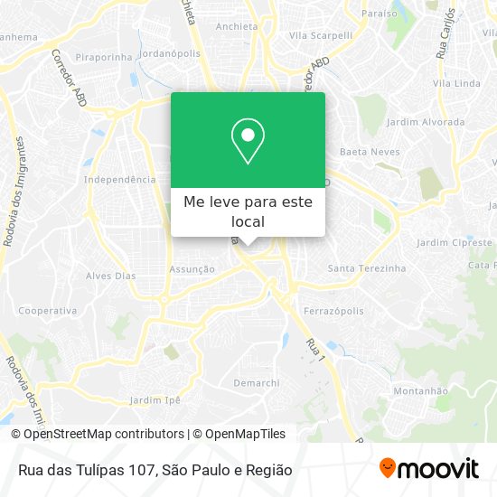 Rua das Tulípas 107 mapa