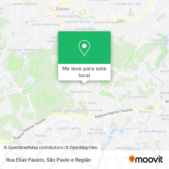 Rua Elias Fausto mapa