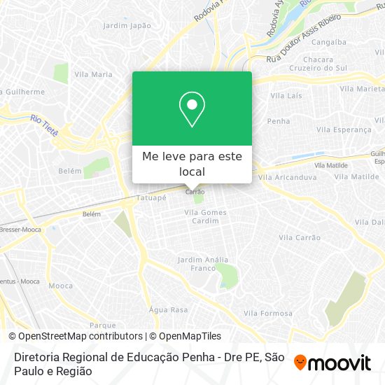 Diretoria Regional de Educação Penha - Dre PE mapa