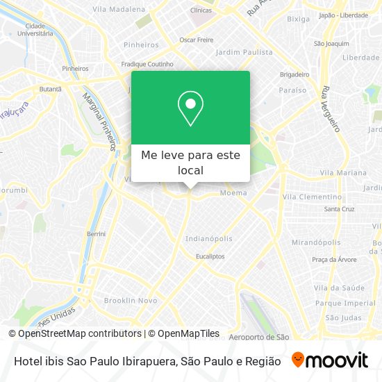 Hotel ibis Sao Paulo Ibirapuera mapa