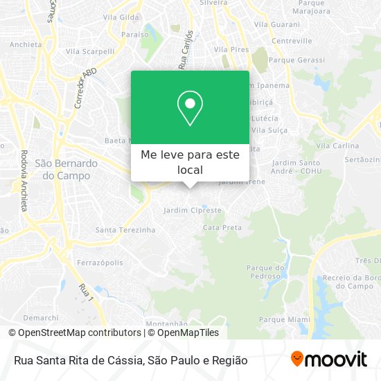 Rua Santa Rita de Cássia mapa