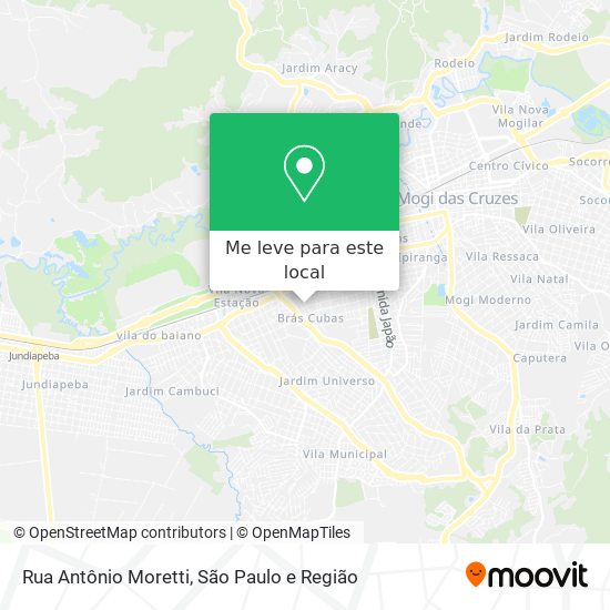 Rua Antônio Moretti mapa