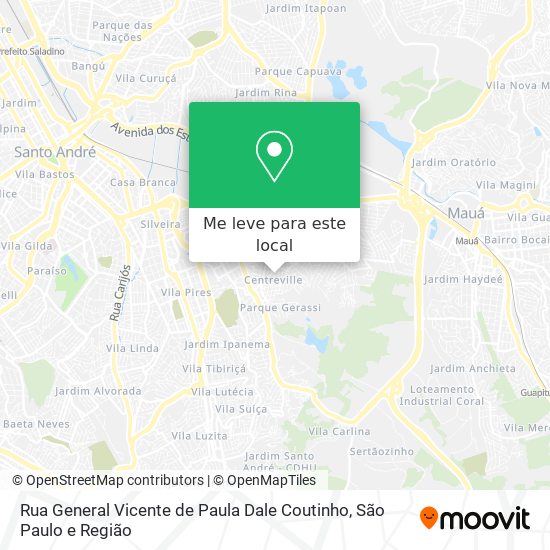 Rua General Vicente de Paula Dale Coutinho mapa