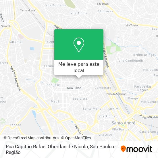 Rua Capitão Rafael Oberdan de Nicola mapa