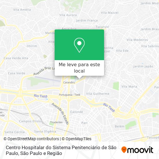Centro Hospitalar do Sistema Penitenciário de São Paulo mapa