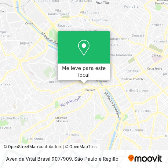 Avenida Vital Brasil 907/909 mapa