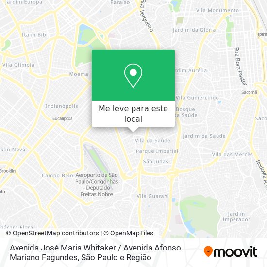 Avenida José Maria Whitaker / Avenida Afonso Mariano Fagundes mapa