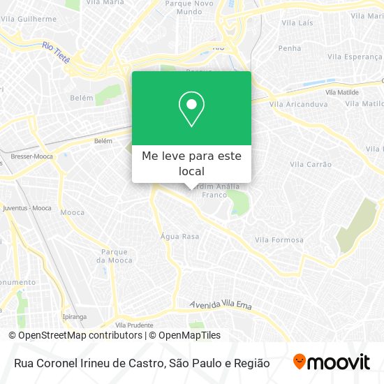 Rua Coronel Irineu de Castro mapa