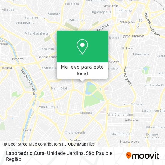 Laboratório Cura- Unidade Jardins mapa