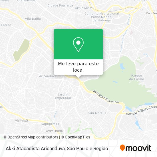 Akki Atacadista Aricanduva mapa