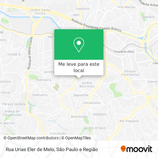 Rua Urias Eler de Melo mapa