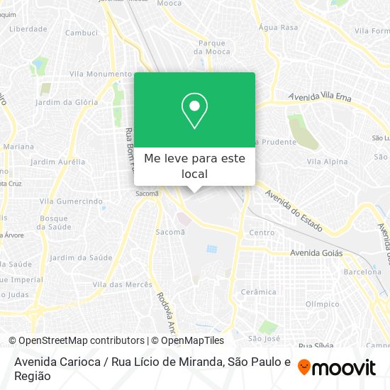 Avenida Carioca / Rua Lício de Miranda mapa