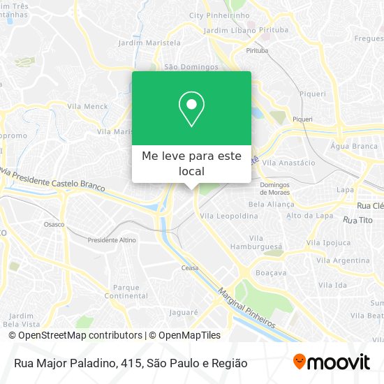 Rua Major Paladino, 415 mapa